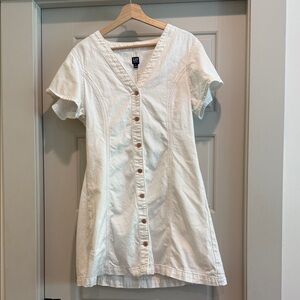 GAP Cream Button-Front Dress